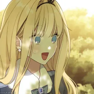 🖤 dessin animé, fille, personnage, animé, blonde, portrait telegram sticker