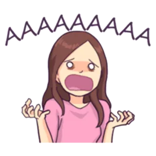 😩 AAAAAAAAAAAA urlo, cartoni animati, shock, spaventato, emotivo telegram sticker