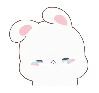 😭 traurig, weinend, Hase, süß, tränenreich, emotional, Cartoon telegram sticker