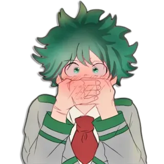😳 Izuku Midoriya My Hero Academia Anime, Manga, Izuku Midoriya, My Hero Academia, Dessin animé, Sticker whatsapp sticker