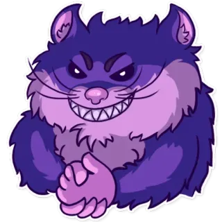 😈 猫, 邪恶, 卡通, 坏笑, 反派, 阴谋 telegram sticker