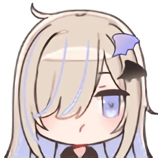 😕 Аниме, Чиби, Мультфильм, Милый, Наклейка, Девушка telegram sticker