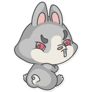 🐰 토끼, 바니, 만화, 동물, 귀여운, 스티커 telegram sticker