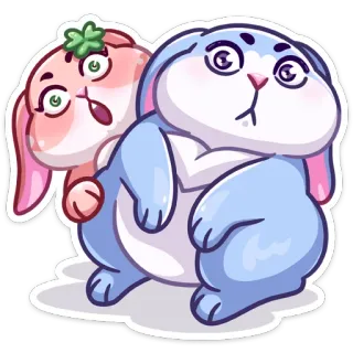 😱 кролик, милый, мультяшный, животное, наклейка, смешной telegram sticker