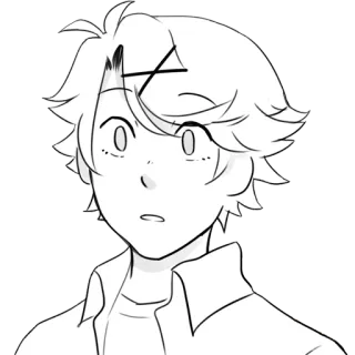 😦 Anime, Manga, Personaje, Ilustración, Chico, Dibujo telegram sticker