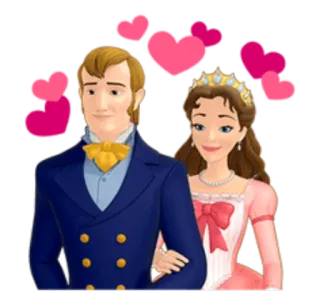 💑 couple, amour, coeurs, romance, historique, tenue de soirée telegram sticker