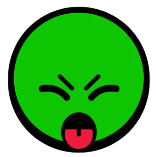 😝 Emoji, Wajah, Ekspresi, Jijik, Lidah, Hijau whatsapp sticker