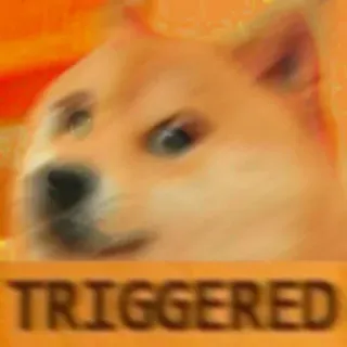 😡 TRIGGERED doge, mem, triggered, mem internetowy, reakcja, zły, śmieszny telegram sticker