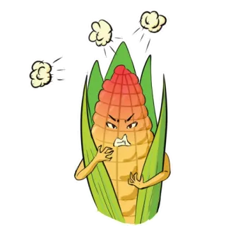 😡 mais, arrabbiato, cartone animato, verdura, cibo whatsapp sticker