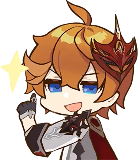 😏 Tartaglia Genshin Impact 타르탈리아, 원신, 애니메이션, 게임, SD, 캐릭터 telegram sticker