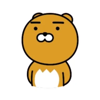 👍 Ryan Ryan, Kakao Friends, personaje, oso, lindo whatsapp sticker