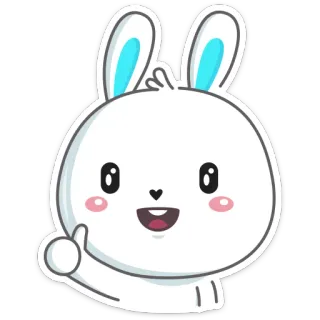 👍 conejo, conejito, lindo, animal, pegatina, dibujo animado telegram sticker