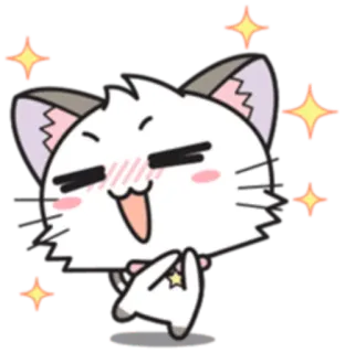 ☺️ cat, cute, animal, kawaii, sticker, sparkle whatsapp sticker