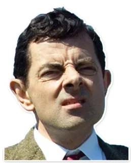 😕 Mr. Bean Мистер Бин, Роуэн Аткинсон, комедия, смешной, лицо telegram sticker