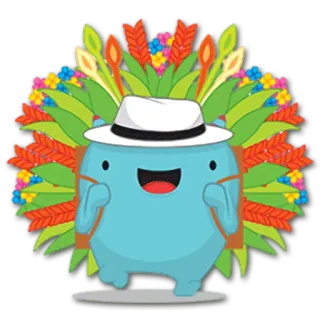 💐 캐릭터, 일러스트, 모자, 귀여운, 배낭 telegram sticker