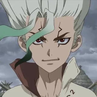 🥬 Senku Ishigami Dr. Stone Аниме, Dr. Stone, Сенку Ишигами, Мультфильм, Ученый whatsapp sticker