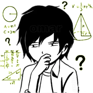 🤔 omar maths, réflexion, question, équations, algèbre, géométrie telegram sticker