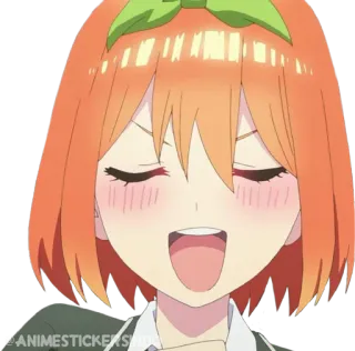 🍊 Yotsuba Nakano The Quintessential Quintuplets Anime, Manga, Lucu, Gadis, Ekspresi, Kartun telegram sticker
