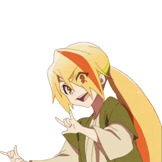 🤘 Аниме девушка, Мультфильм, Иллюстрация, Персонаж, Стикер telegram sticker