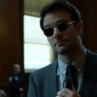 🕶 Daredevil сорвиголова, Мэтт Мердок, Marvel, супергерой, мужчина, очки, костюм telegram sticker