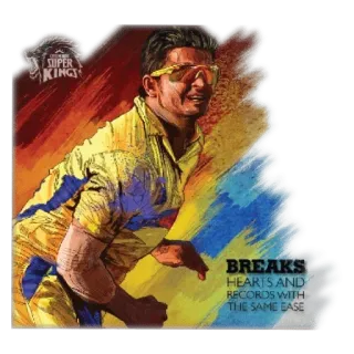 😎 BREAKS
HEARTS AND
RECORDS WITH
THE SAME EASE Cricket, Sport, Indischer Cricket, Chennai Super Kings, Berühmtheit whatsapp sticker