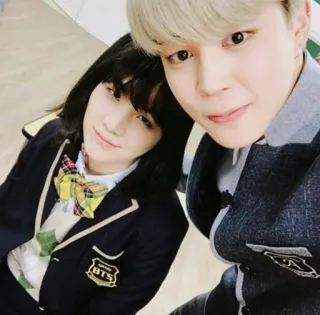 👫 kpop, bts, đồng phục học sinh, selfie, ảnh nhóm telegram sticker