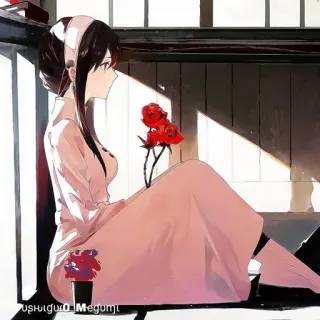 🗡 ushlqurl0_Megumi アニメ, バラ, 女性, ドレス, 和風, 光 telegram sticker