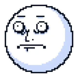 😦 meme, funny, expression, face, pixel art, character, digital art telegram sticker