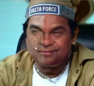 🥲 Brahmanandam Dookudu DELTA FORCE Brahmanandam, funny, tears, crying, comedy, indian, reaction telegram sticker