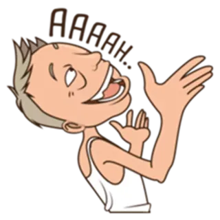 😹 AAAAH. desenho animado, expressão, homem, personagem, choque whatsapp sticker