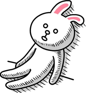 😫 kelinci, lucu, binatang, kartun, putih telegram sticker