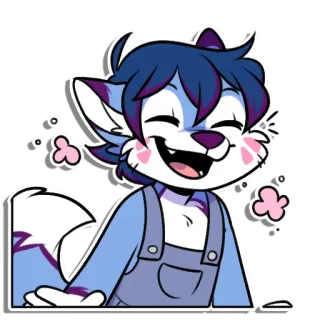 🥰 furry, cartoon, animal, happy, character, wolf telegram sticker