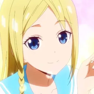 💈 anime, girl, blonde, cartoon, character, animation telegram sticker