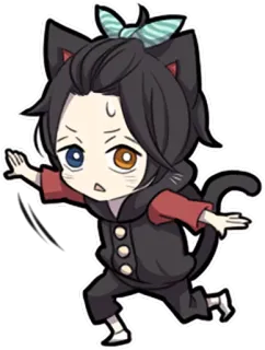 🏃 애니메이션, 고양이 귀, 치비, 만화, 망가, 귀여운, 캐릭터, 그림 telegram sticker