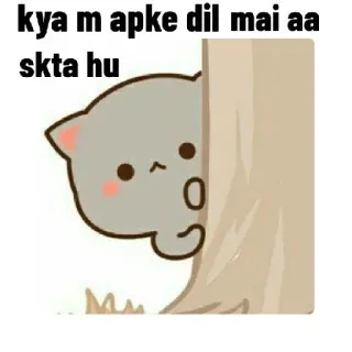 👀 kya m aapke dil mai aa sakta hu 猫, かわいい, リクエスト, 愛, ハート, 木 whatsapp sticker