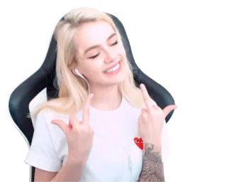 🖕 dito medio, gesto offensivo, donna, bionda, persona, bestemmiare telegram sticker