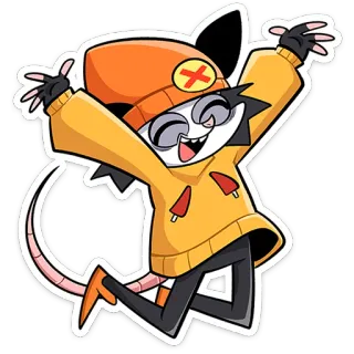 ⭐ gatto, cartone animato, adesivo, felice, carino, animale, personaggio telegram sticker