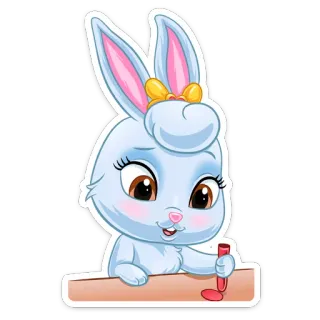 😔 coelho, fofo, desenho animado, animal, ilustração, kawaii telegram sticker