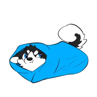 🛏 cachorro, filhote, cobertor, fofo, desenho animado telegram sticker