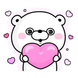 ❤️ くま, 愛, ハート, 漫画, かわいい, 動物 telegram sticker