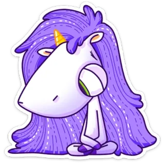 😒 kỳ lân, hoạt hình, dễ thương, kawaii, nhãn dán, phép thuật, fantasy telegram sticker