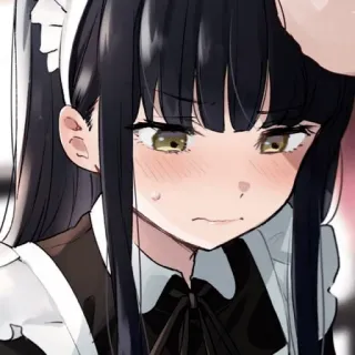 😞 anime, maid, cute, girl, blush, uniform telegram sticker