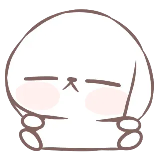 😑 fofo, kawaii, desenho animado, blob, sonolento, animal telegram sticker
