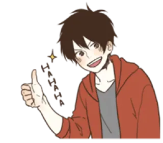 👍 anime, thumbs up, approval, cartoon, illustration whatsapp sticker