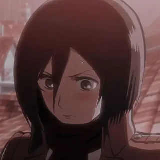 😳 Mikasa Ackerman Attack on Titan Anime, Ataque a los Titanes, Mikasa Ackerman, Personaje, Animación telegram sticker
