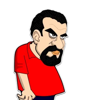 💩 만화, 남자, 수염, 캐릭터, 일러스트, 초상화 telegram sticker