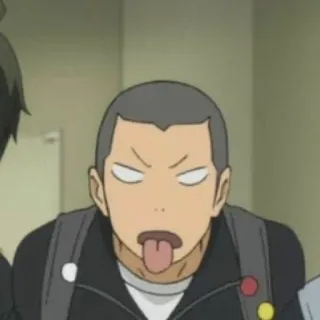 😝 anime, funny face, tongue out, silly, cartoon, expression, youth whatsapp sticker