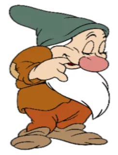 🙂 Dopey Snow White and the Seven Dwarfs Eolo, Nano, Disney, Biancaneve, Cartone animato telegram sticker