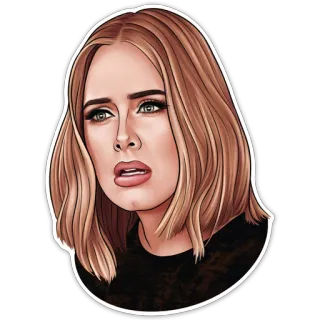 😑 Adele Адель, певица, женщина, портрет, знаменитость telegram sticker