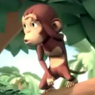 🐒 scimmia, cartone animato, animale, scimmia antropomorfa whatsapp sticker